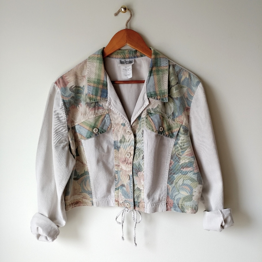 Vintage Floral And Plaid Jacket